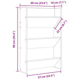 Wall Shoe Cabinet Concrete Grey 60x18x90 cm Engineered Wood - Extra Image