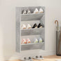 Wall Shoe Cabinet Concrete Grey 60x18x90 cm Engineered Wood