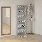 Wall Shoe Cabinets 2 pcs Concrete Grey 60x18x90 cm