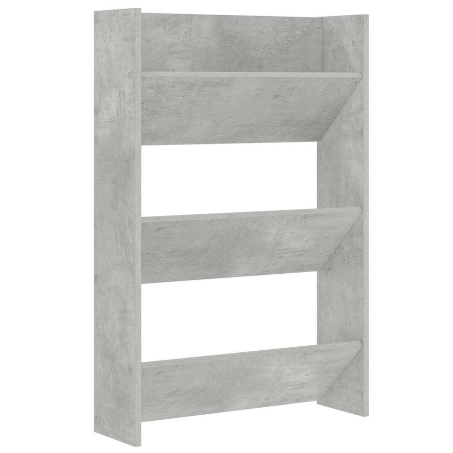Wall Shoe Cabinets 2 pcs Concrete Grey 60x18x90 cm