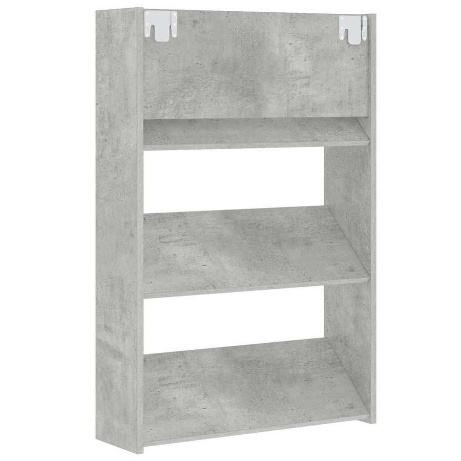 Wall Shoe Cabinets 2 pcs Concrete Grey 60x18x90 cm