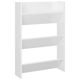 Wall Shoe Cabinet High Gloss White 60x18x90 cm Engineered Wood - Front View