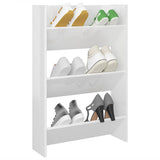 Wall Shoe Cabinet High Gloss White 60x18x90 cm Engineered Wood