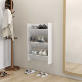 Wall Shoe Cabinet High Gloss White 60x18x90 cm Engineered Wood