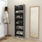 Wall Shoe Cabinets 2 pcs High Gloss Grey 60x18x90 cm Engineered Wood - Top-Down View