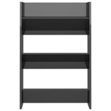 Wall Shoe Cabinets 2 pcs High Gloss Grey 60x18x90 cm Engineered Wood