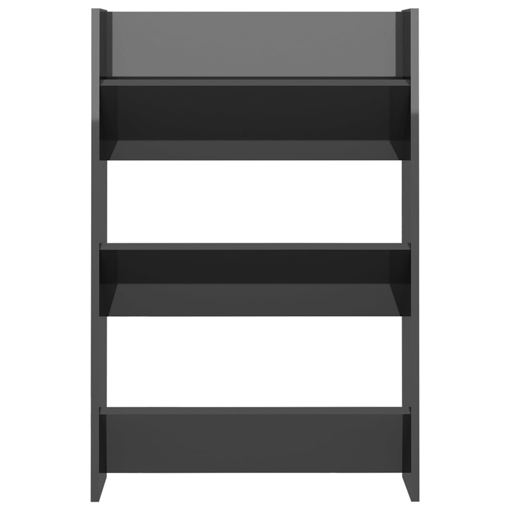 Wall Shoe Cabinets 2 pcs High Gloss Grey 60x18x90 cm Engineered Wood