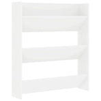 Wall Shoe Cabinet White 80x18x90 cm Engineered Wood