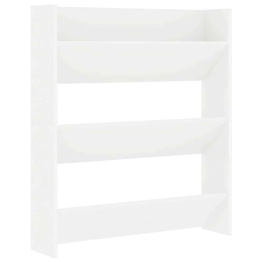 Wall Shoe Cabinet White 80x18x90 cm Engineered Wood