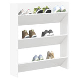 Wall Shoe Cabinet White 80x18x90 cm Engineered Wood - Top-Down View