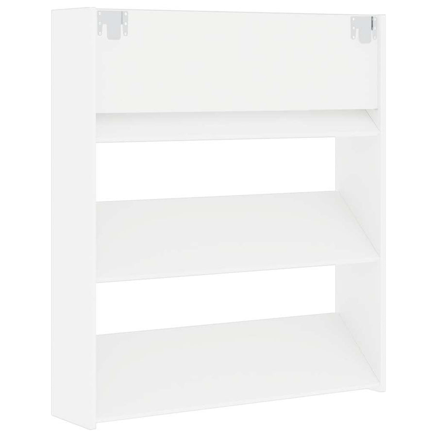Wall Shoe Cabinet White 80x18x90 cm Engineered Wood