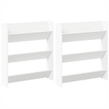 Wall Shoe Cabinets 2 pcs White 80x18x90 cm Engineered Wood - Front View