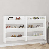Wall Shoe Cabinets 2 pcs White 80x18x90 cm Engineered Wood - Side View