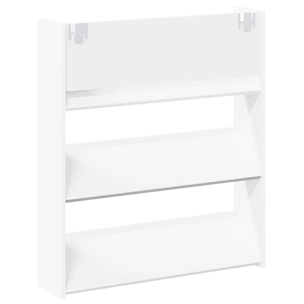 Wall Shoe Cabinets 2 pcs White 80x18x90 cm Engineered Wood