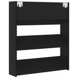 Wall Shoe Cabinet Black 80x18x90 cm Engineered Wood - Close-Up Angle