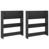 Wall Shoe Cabinets 2 pcs Grey 80x18x90 cm Engineered Wood - Front View