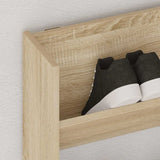 Wall Shoe Cabinet Sonoma Oak 80x18x90 cm Engineered Wood - Side View