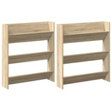 Wall Shoe Cabinets 2 pcs Sonoma Oak 80x18x90 cm Engineered Wood