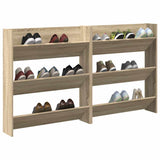 Wall Shoe Cabinets 2 pcs Sonoma Oak 80x18x90 cm Engineered Wood