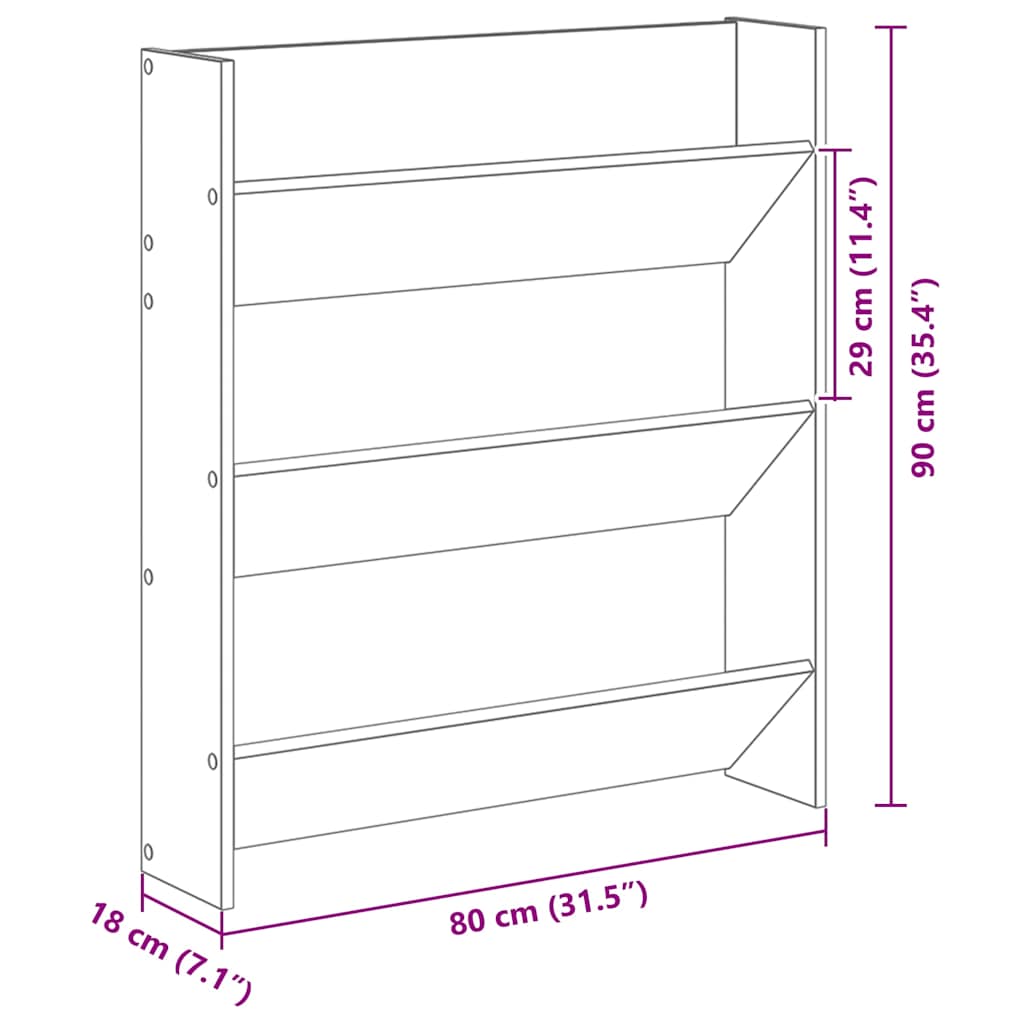 Wall Shoe Cabinets 2 pcs Sonoma Oak 80x18x90 cm Engineered Wood