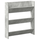 Wall Shoe Cabinet Concrete Grey 80x18x90 cm Engineered Wood