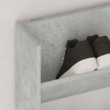 Wall Shoe Cabinet Concrete Grey 80x18x90 cm Engineered Wood - Side View