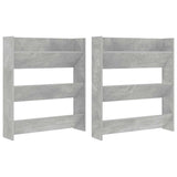 Wall Shoe Cabinets 2 pcs Concrete Grey 80x18x90 cm Engineered Wood