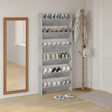Wall Shoe Cabinets 2 pcs Concrete Grey 80x18x90 cm Engineered Wood - Side View