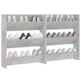 Wall Shoe Cabinets 2 pcs Concrete Grey 80x18x90 cm Engineered Wood - Top-Down View
