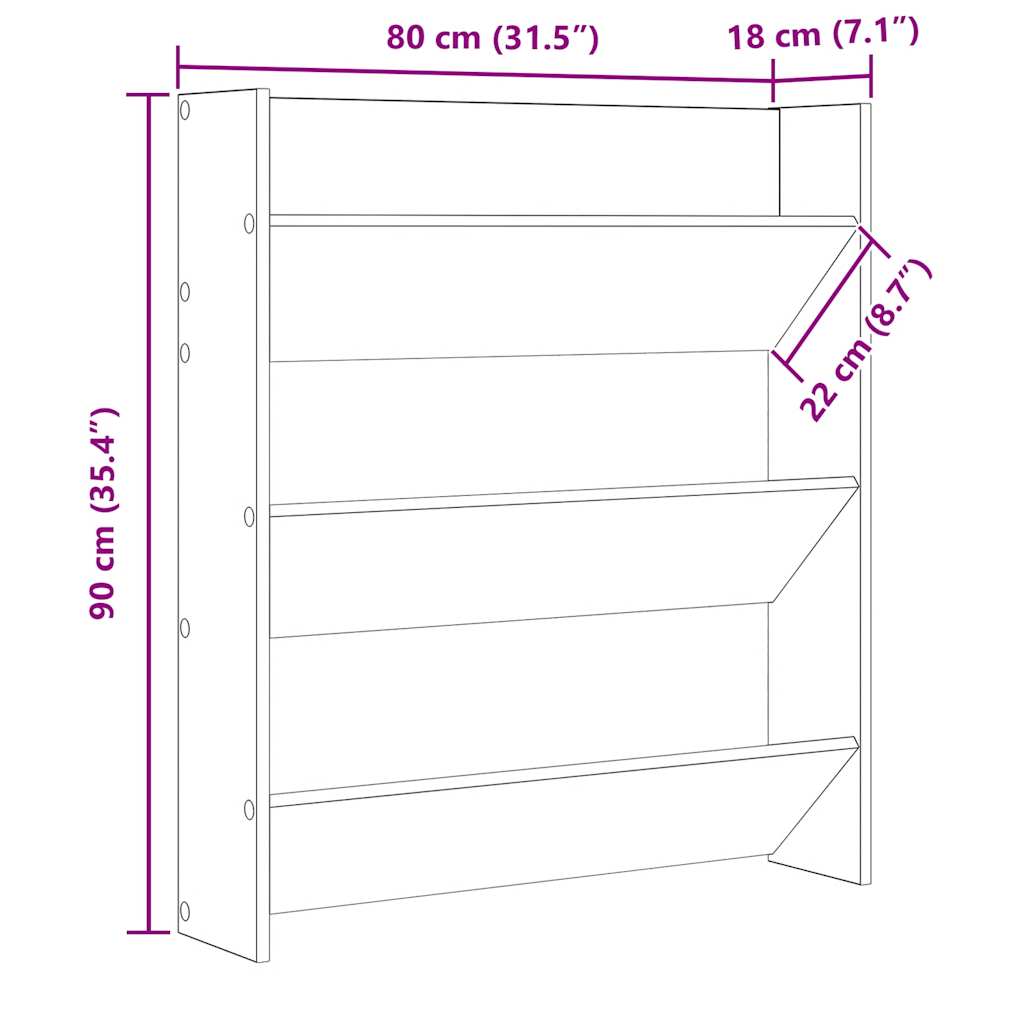 Wall Shoe Cabinets 2 pcs Concrete Grey 80x18x90 cm Engineered Wood