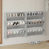 Wall Shoe Cabinets 2 pcs Concrete Grey 80x18x90 cm Engineered Wood