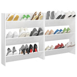 Wall Shoe Cabinets 2 pcs High Gloss White 80x18x90cm Engineered Wood - Top-Down View