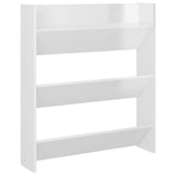 Wall Shoe Cabinets 2 pcs High Gloss White 80x18x90cm Engineered Wood