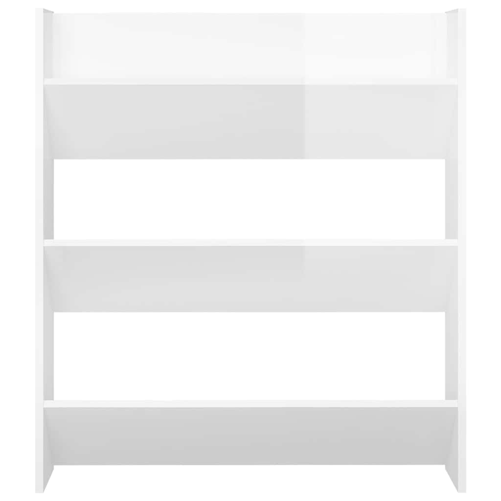 Wall Shoe Cabinets 2 pcs High Gloss White 80x18x90cm Engineered Wood