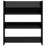 Wall Shoe Cabinet High Gloss Black 80x18x90 cm Engineered Wood