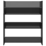 Wall Shoe Cabinet High Gloss Grey 80x18x90 cm Engineered Wood - Top-Down View