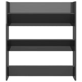 Wall Shoe Cabinets 2 pcs High Gloss Grey 80x18x90 cm Engineered Wood