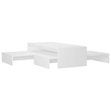 Nesting Coffee Table Set White 100x100x26.5 cm Engineered Wood - Front View