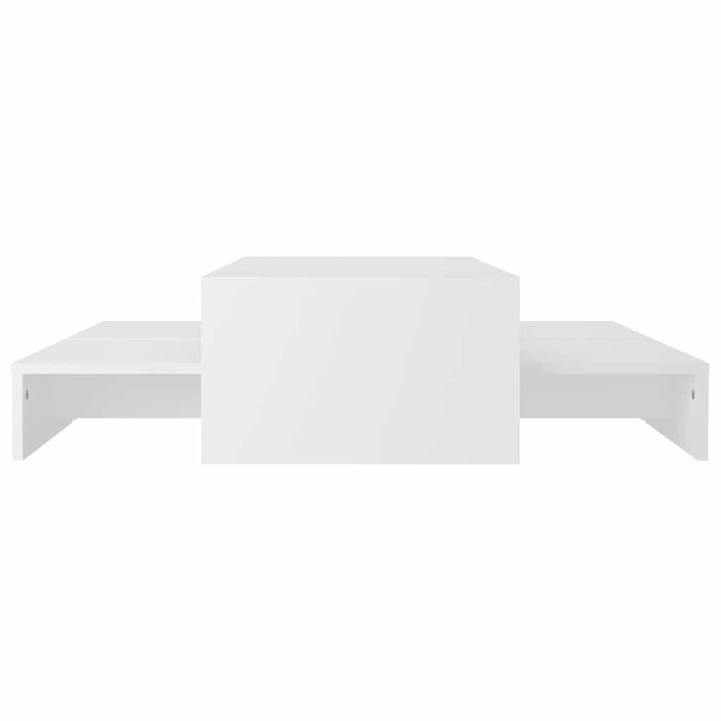 Nesting Coffee Table Set White 100x100x26.5 cm Engineered Wood