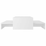 Nesting Coffee Table Set White 100x100x26.5 cm Engineered Wood - Top-Down View