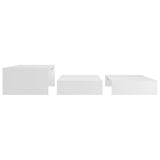 Nesting Coffee Table Set White 100x100x26.5 cm Engineered Wood - Rear View