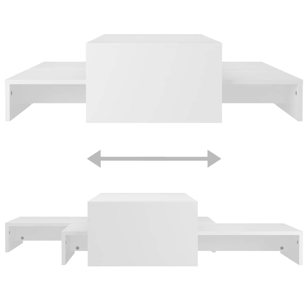 Nesting Coffee Table Set White 100x100x26.5 cm Engineered Wood