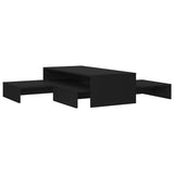 Nesting Coffee Table Set Black 100x100x26.5 cm Engineered Wood