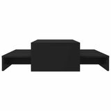 Nesting Coffee Table Set Black 100x100x26.5 cm Engineered Wood