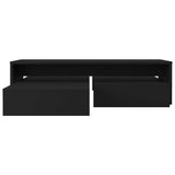 Nesting Coffee Table Set Black 100x100x26.5 cm Engineered Wood - 45-Degree Angle