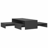 Nesting Coffee Table Set Grey 100x100x26.5 cm Engineered Wood - Front View