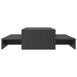 Nesting Coffee Table Set Grey 100x100x26.5 cm Engineered Wood