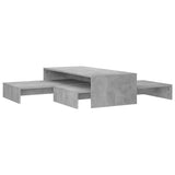 Nesting Coffee Table Set Concrete Grey 100x100x26.5cm Engineered Wood - Front View