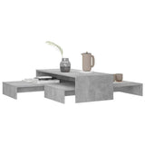 Nesting Coffee Table Set Concrete Grey 100x100x26.5cm Engineered Wood - Close-Up Angle
