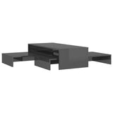 Nesting Coffee Table Set High Gloss Grey 100x100x26.5 cm
